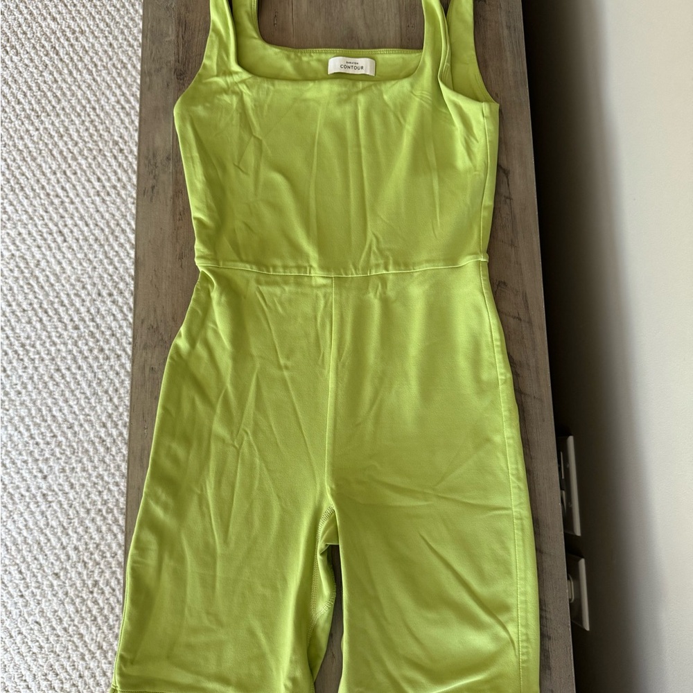 Babaton Green One Piece with Square Neckline